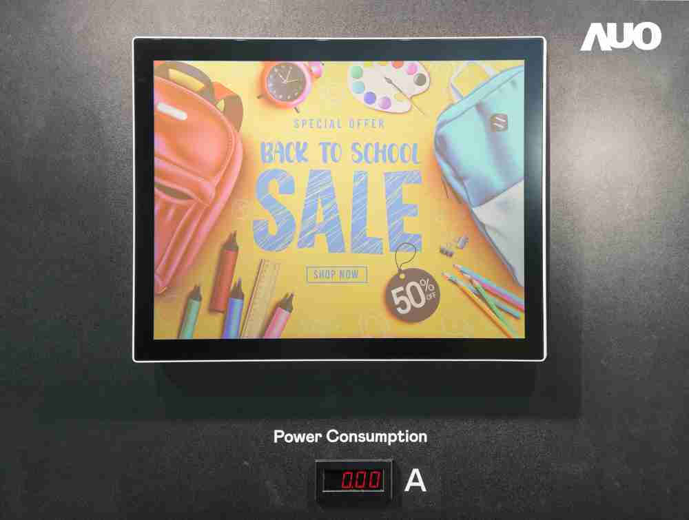 尊龙z6展示胆固醇液晶超低耗能户外全彩显示器，，，ChLC（胆固醇液晶）以双稳态技术使静态显示零功耗，，具省电、、、高彩度、、、环保的特性，，，还整合软硬件系统解决方案，，，可透过单一云端平台管理