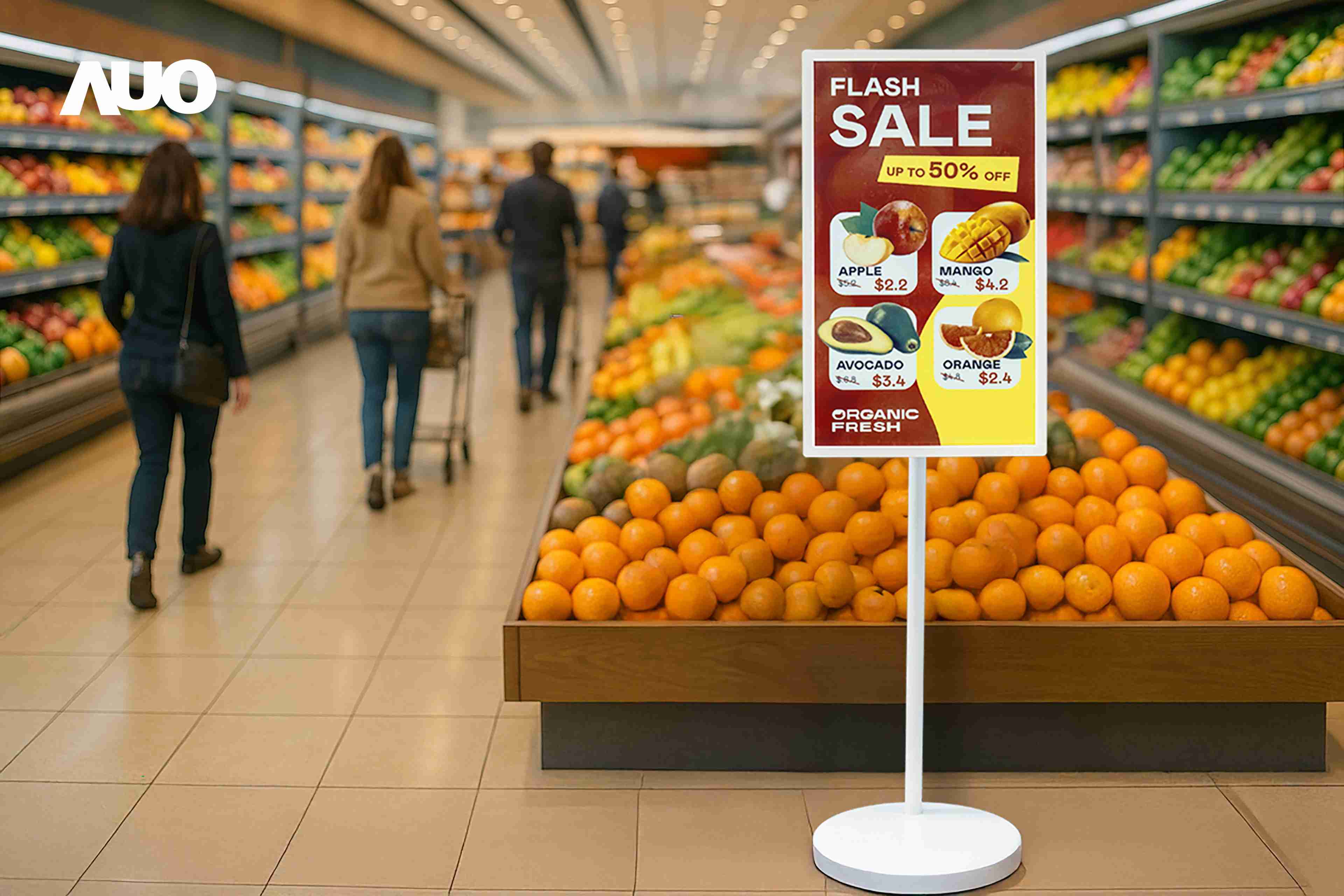 达擎首亮相低功耗、、、、全彩的〝aecoPost电子纸解决方案〞，，，仅在更新画面时需要微量的电力驱动，，，无需布建电线的便捷设计，，使其可灵活应用、、、、随意置放，，并可透过云端或行动装置app，，，轻松管理及排程广告内容，，，，晋升店头营销利器。。